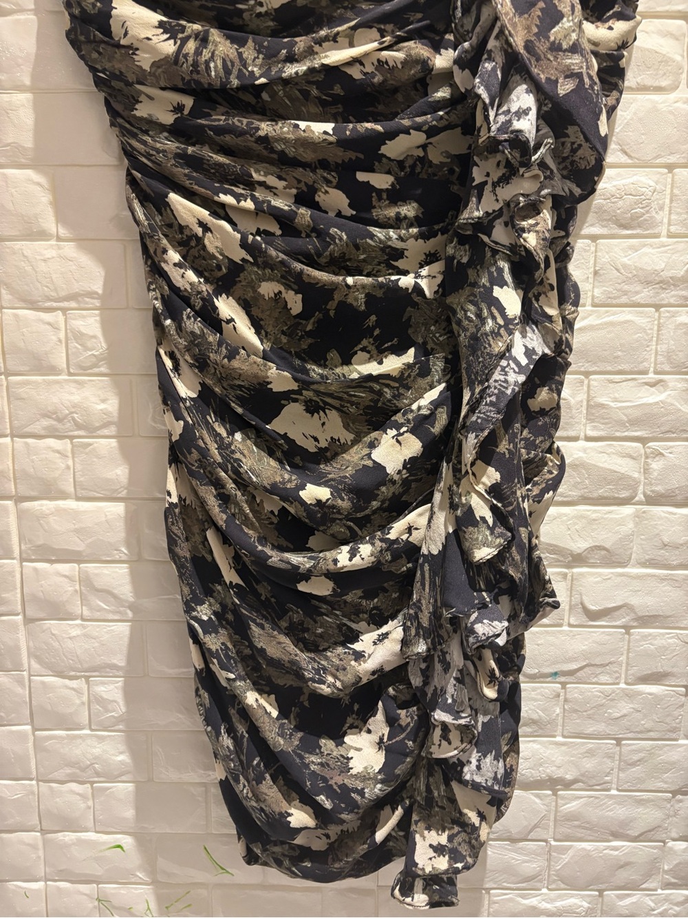 Elizabeth and James Black & Cream Strapless Ruffle Dress - Picture 8 of 10